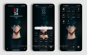 Black Anime MIUI Theme with Dark Mode for Xiaomi Redmi Devices