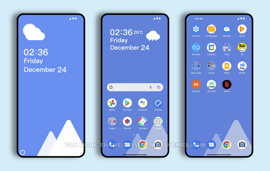 Cloudy MIUI Theme with Stock Android Icons and Minimal Design - MTZ Themes