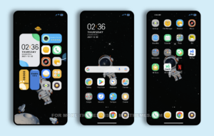 Rotating astronaut MIUI Theme